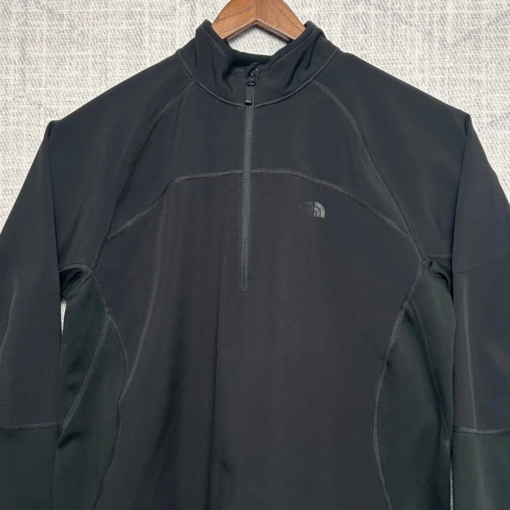 The North Face Mens XL Black Quarter Zip Pullover Lightweight Jacket Top‎